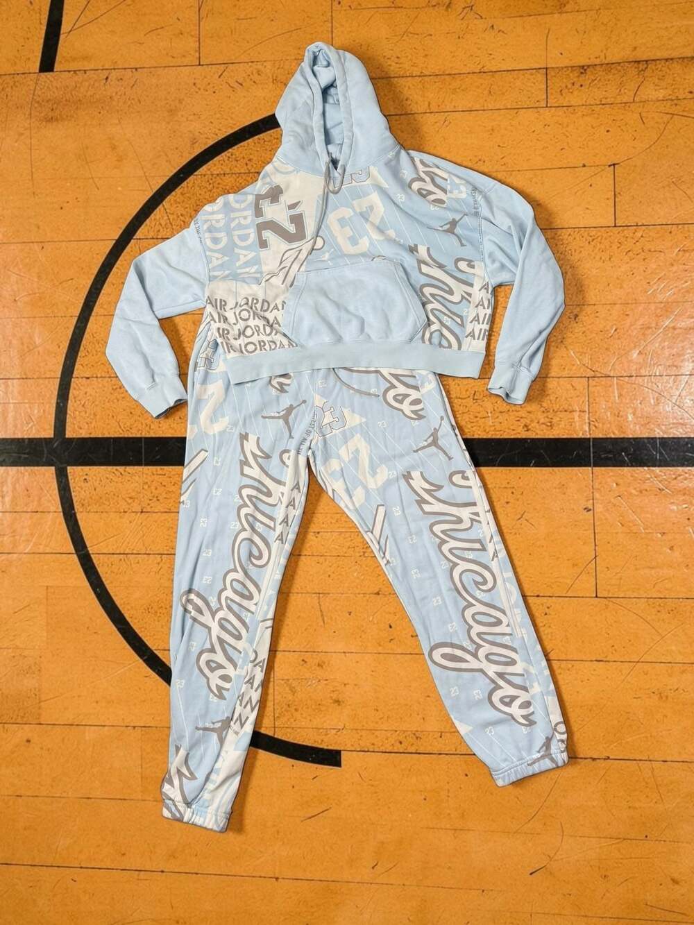 Jordan Sport DNA All-Over Print Fleece Hoodie and Joggers Set Blue